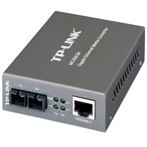 Media Filter TP-Link MC200CM, 1000Mbps RJ45 to 1000Mbps multi-mode SC fiber Converter, Full-duplex,up to 550m, switching…