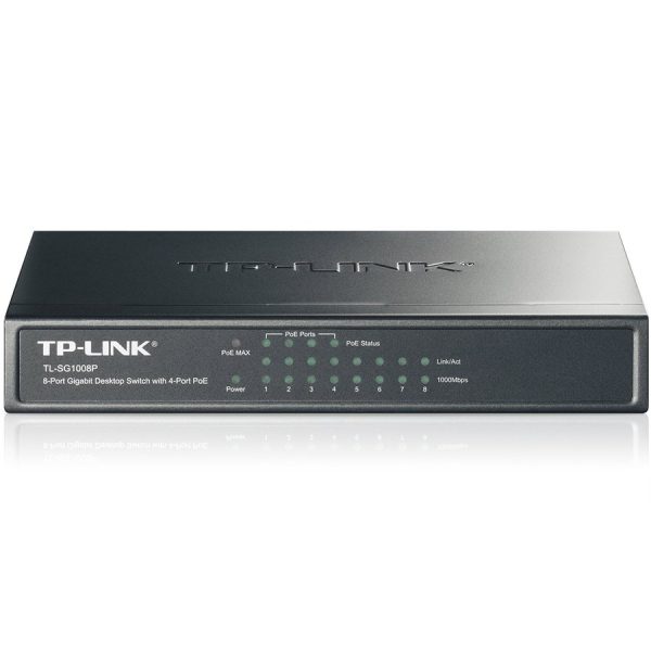 TP-Link TL-SG1008P 8-Port Gigabit Desktop Switch with 4-Port PoE+, 64W PoE Power supply, Supports PoE power up to 30 W for…