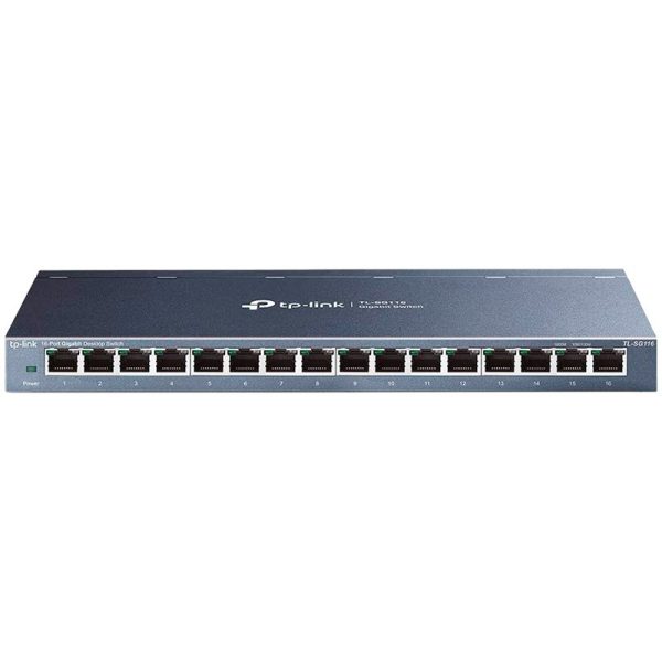 TP-Link TL-SG116 16-Port Gigabit Desktop Switch, 16 Gigabit RJ45 Ports, Desktop Steel Case, Green Ethernet technology, IEEE…