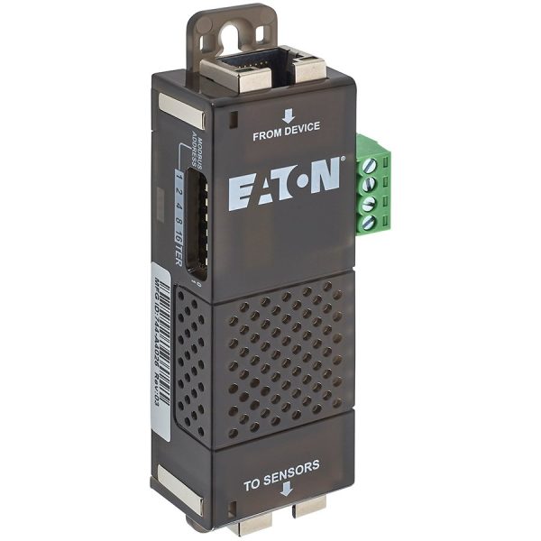 Eaton Environmental Monitoring Probe (EMP) Gen 2, provides one temperature, one humidity, and two dry-contact status data…