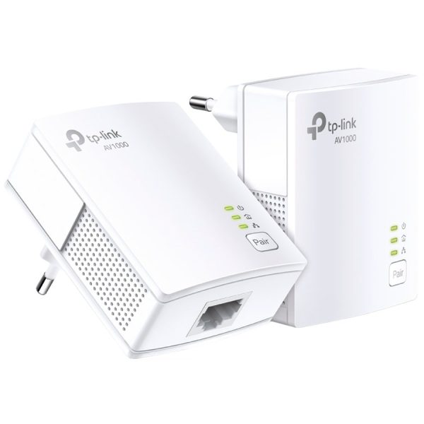TP-Link AV1000 Powerline Starter Kit, Broadcom, 1 Gigabit Port, 1000Mbps Powerline, HomePlug AV, New PLC Utility,Twin Pack…