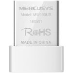 Mercusys MW150US N150 Wireless Nano USB Adapter, 150 Mbps on 2.4 GHz Nano Size, USB 2.0, WPA3, Internal antenna, Plug and Play
