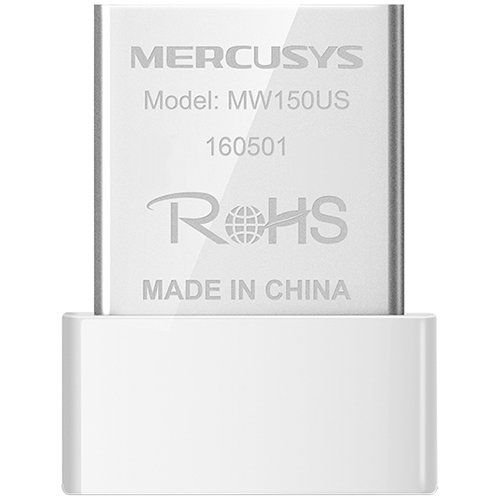 Mercusys MW150US N150 Wireless Nano USB Adapter, 150 Mbps on 2.4 GHz Nano Size, USB 2.0, WPA3, Internal antenna, Plug and…