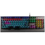 CANYON Interceptor GK-8, Wired multimedia gaming keyboard with lighting effect, 20pcs rainbow LED & 19pcs RGB light, Numbers 104keys, EN double injection layout, cable length 1.8M, 446*160*40mm, 0.98kg, color Dark grey