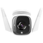 TP-Link C310 Outdoor Security Wi-Fi Camera, 3MP, 2.4 GHz, 2T2R, 2 × External Antennas, 1 × Ethernet Port, Motion Detection and Notifications, Sound and Light Alarm, Remote Control, Two-Way Audio, Sharing to Social Medias, Voice Control