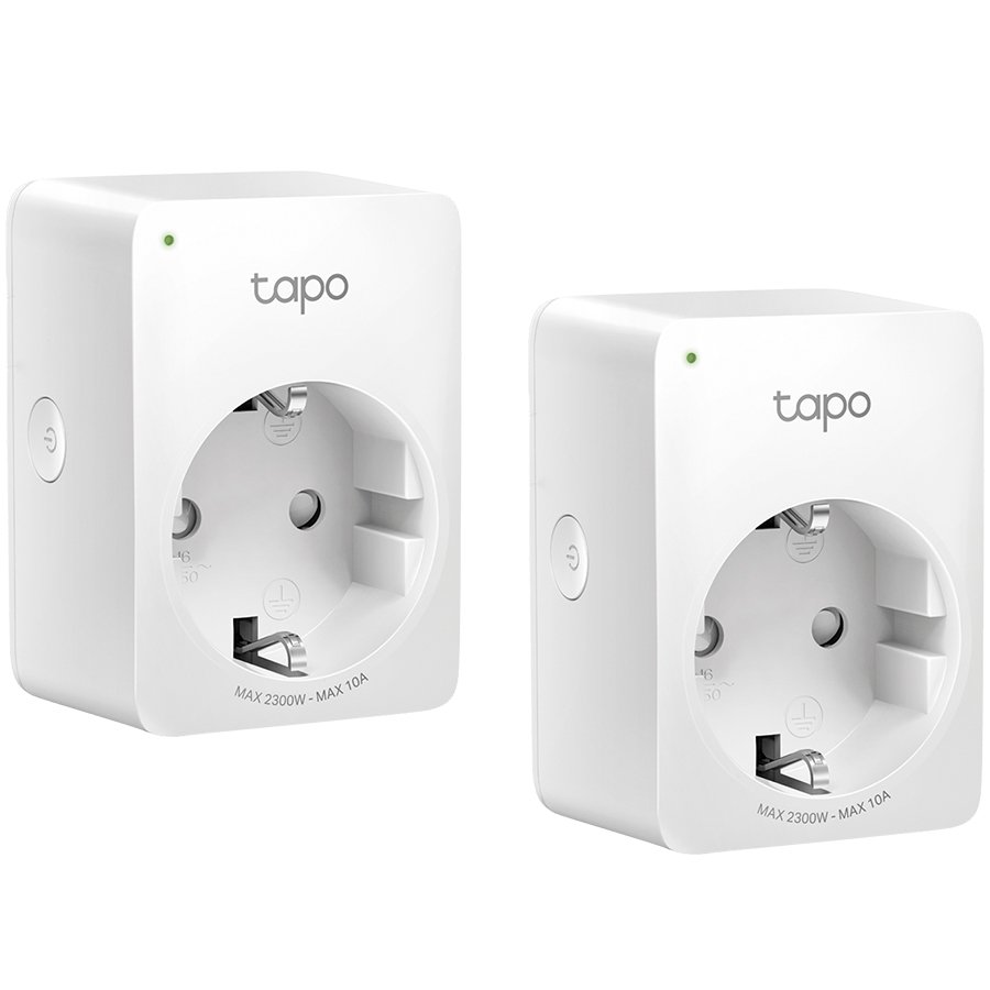 TP-Link Tapo P100(2-pack) Mini Smart Wi-Fi Socket, 220-240 V, 50/60 Hz, Max Load 10 A, 1200W, , 2.4 GHz Wi-Fi, Bluetooth 4.2 (onboarding only), 802.11 b/g/n, Amazon Certified for Humans (FFS), Voice Control (works with Amazon Alexa and Google As.) TP-Link Tapo P100(2-pack) Mini Smart Wi-Fi Socket, 220-240 V, 50/60 Hz, Max Load 10 A, 1200W, , 2.4 GHz Wi-Fi, Bluetooth 4.2 (onboarding only), 802.11 b/g/n, Amazon Certified for Humans (FFS), Voice Control (works with Amazon Alexa and Google As.) - Image 1