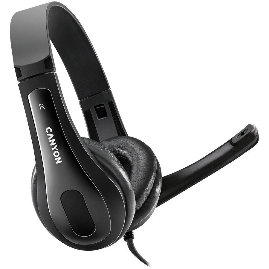 CANYON PC headset CHSU-1 PC Mic USB 2m Black CANYON PC headset CHSU-1 PC Mic USB 2m Black - Image 1