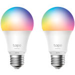 TP-Link Tapo L530E Smart Wi-Fi Light Bulb, Multicolor, 2.4 GHz, IEEE 802.11b/g/n, E27 Base, 220–240 V, 50/60 Hz, 2,500 K – 6,500 K, Multicolor, No Hub Required, Voice Control (works with Amazon Alexa and Google Assistant), Remote Control, 2 PACK