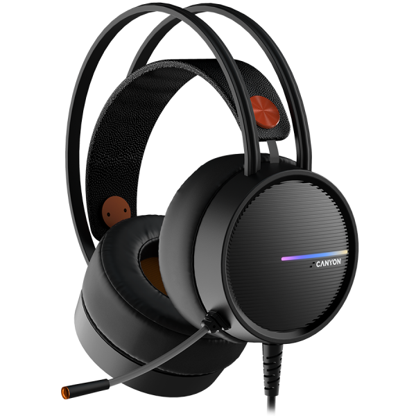 CANYON INTERCEPTOR GH-8A, Gaming headset 3.5mm jack plus USB connector for LED backlight, adjustable microphone and volume…