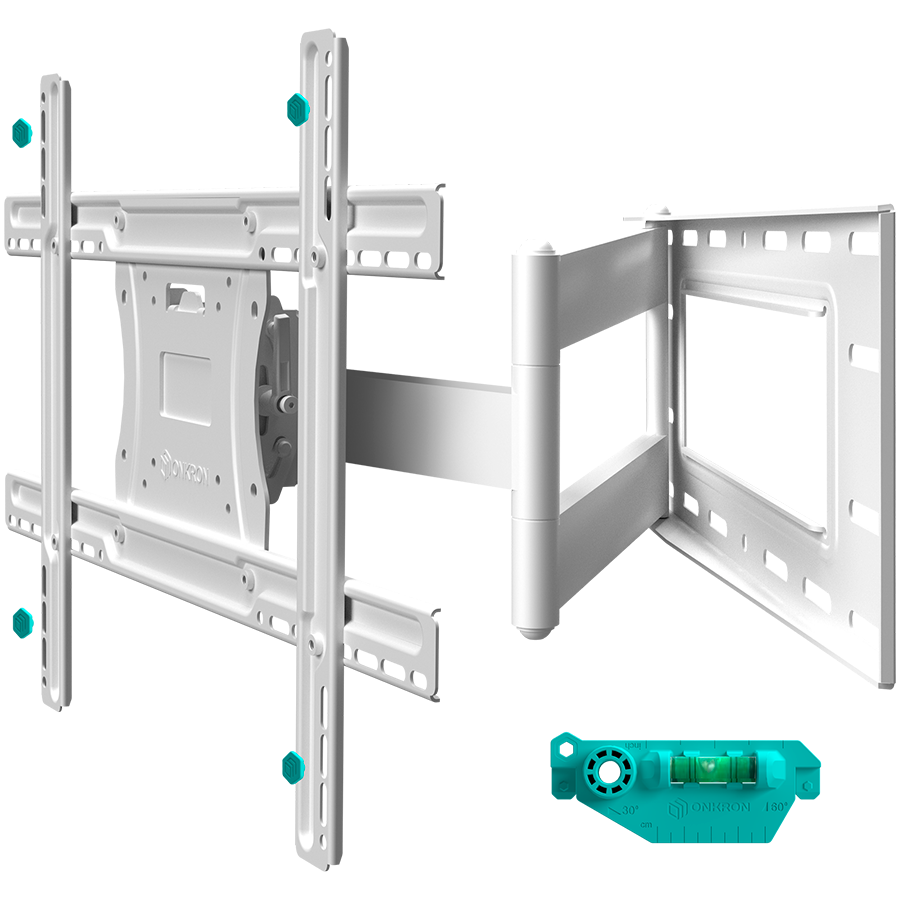 ONKRON Full Motion TV Wall Mount for 40 to 75-inch Flat Panel TVs Digital Panels 68,2 kg, White ONKRON Full Motion TV Wall Mount for 40 to 75-inch Flat Panel TVs Digital Panels 68,2 kg, White - Image 1