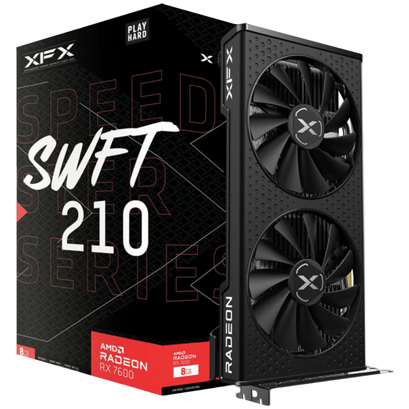 XFX SPEEDSTER SWFT 210 AMD Radeon RX 7600 8 GB GDDR6 128-bit HDMI 3x DP XFX SPEEDSTER SWFT 210 AMD Radeon RX 7600 8 GB GDDR6 128-bit HDMI 3x DP - Image 1