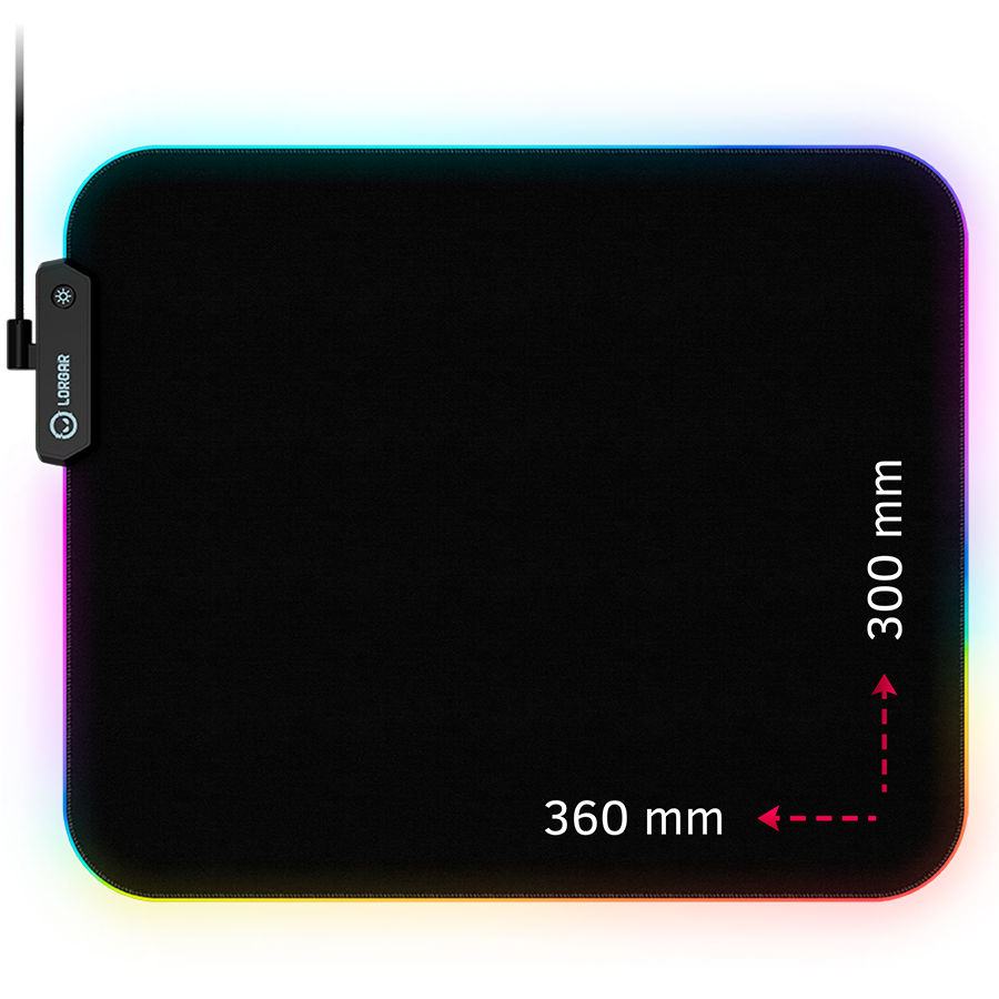 Lorgar Steller 913, Gaming mouse pad, High-speed surface, anti-slip rubber base, RGB backlight, USB connection, Lorgar WP Gameware support, size: 360mm x 300mm x 3mm, weight 0.250kg Lorgar Steller 913, Gaming mouse pad, High-speed surface, anti-slip rubber base, RGB backlight, USB connection, Lorgar WP Gameware support, size: 360mm x 300mm x 3mm, weight 0.250kg - Image 1