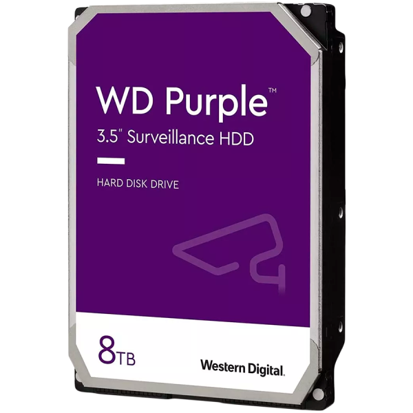WESTERN DIGITAL HDD Video Surveillance WD Purple 8TB CMR, 3.5'', 256MB, 5640 RPM, SATA, TBW: 180