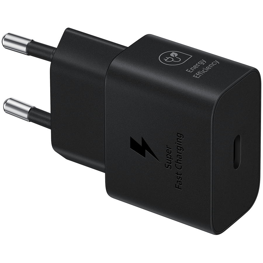 Samsung 25W Fast Charging USB-C Power Adapter Black (cable included) Samsung 25W Fast Charging USB-C Power Adapter Black (cable included) - Image 1