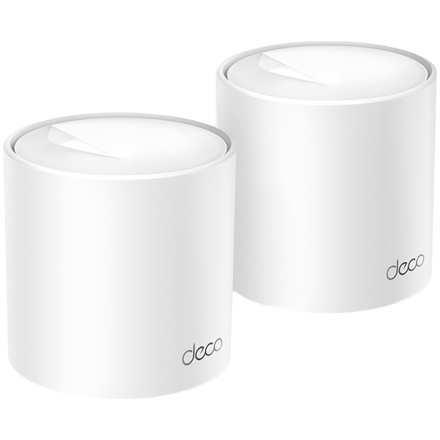 TP-Link Deco X10 (2-pack) AX1500 Whole Home Mesh Wi-Fi 6 System, 300 Mbps at 2.4 GHz + 1201 Mbps at 5 GHz,Internal Antennas, 2× Gigabit Ports (WAN/LAN auto-sensing),Deco App, Router/AP Mode, IPv6, IPTV, Parental Controls, QoS, OFDMA, MU-MIMO, WPA3 TP-Link Deco X10 (2-pack) AX1500 Whole Home Mesh Wi-Fi 6 System, 300 Mbps at 2.4 GHz + 1201 Mbps at 5 GHz,Internal Antennas, 2× Gigabit Ports (WAN/LAN auto-sensing),Deco App, Router/AP Mode, IPv6, IPTV, Parental Controls, QoS, OFDMA, MU-MIMO, WPA3 - Image 1