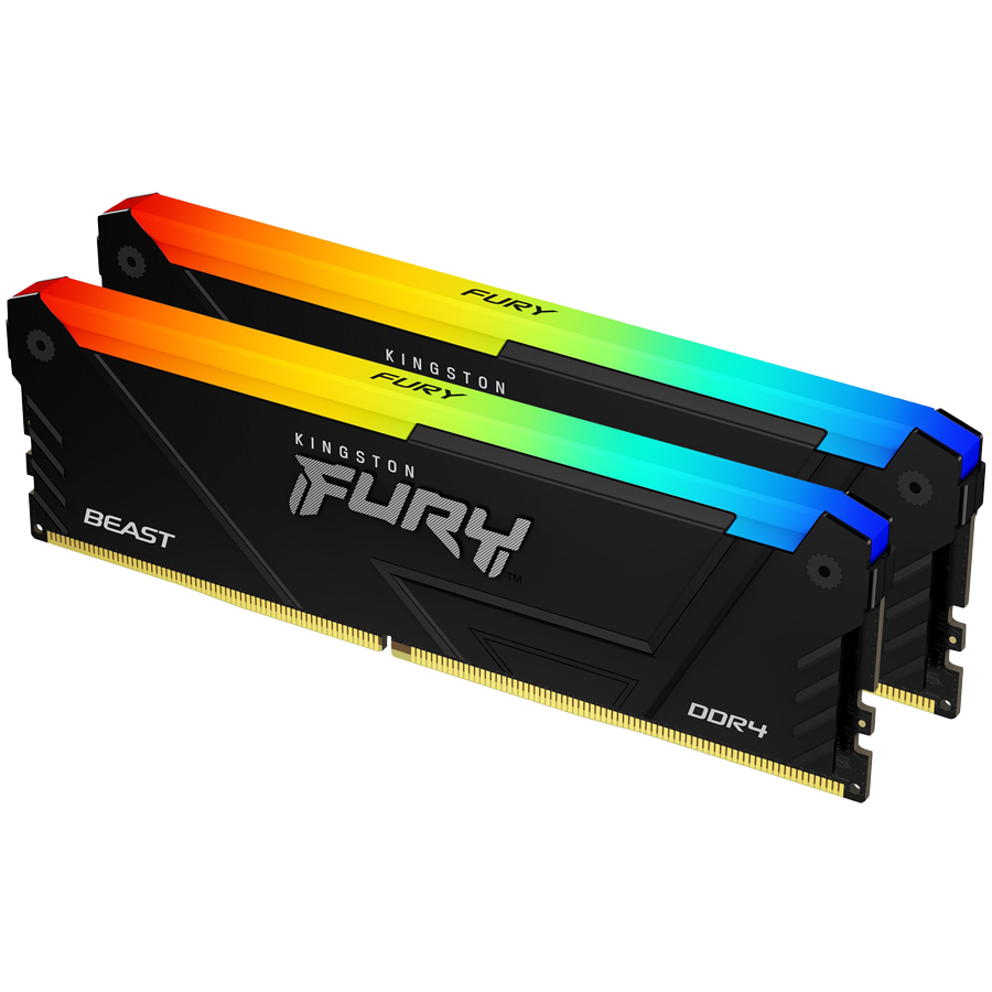 Kingston 16GB 3200MT/s DDR4 CL16 DIMM (Kit of 2) FURY Beast RGB Kingston 16GB 3200MT/s DDR4 CL16 DIMM (Kit of 2) FURY Beast RGB - Image 1