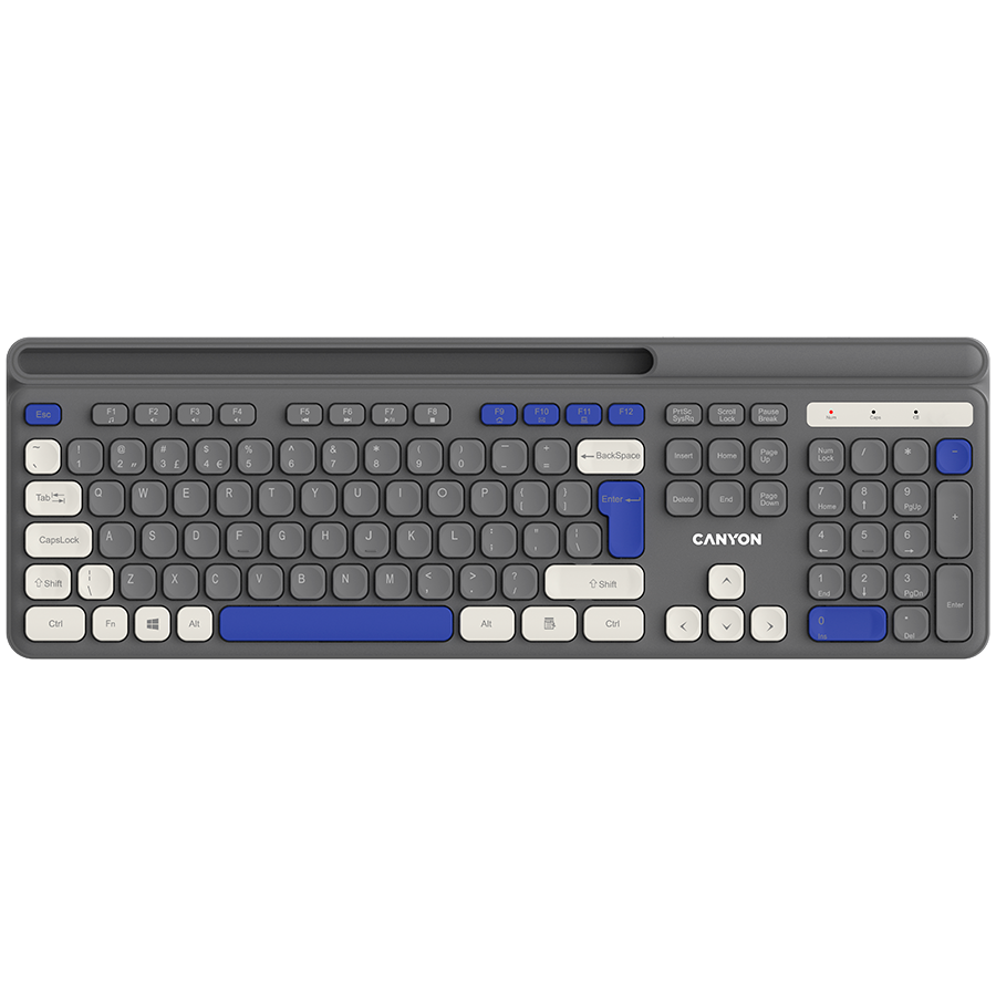 CANYON keyboard HKB-W03 EN AAA Wireless Grey CANYON keyboard HKB-W03 EN AAA Wireless Grey - Image 1