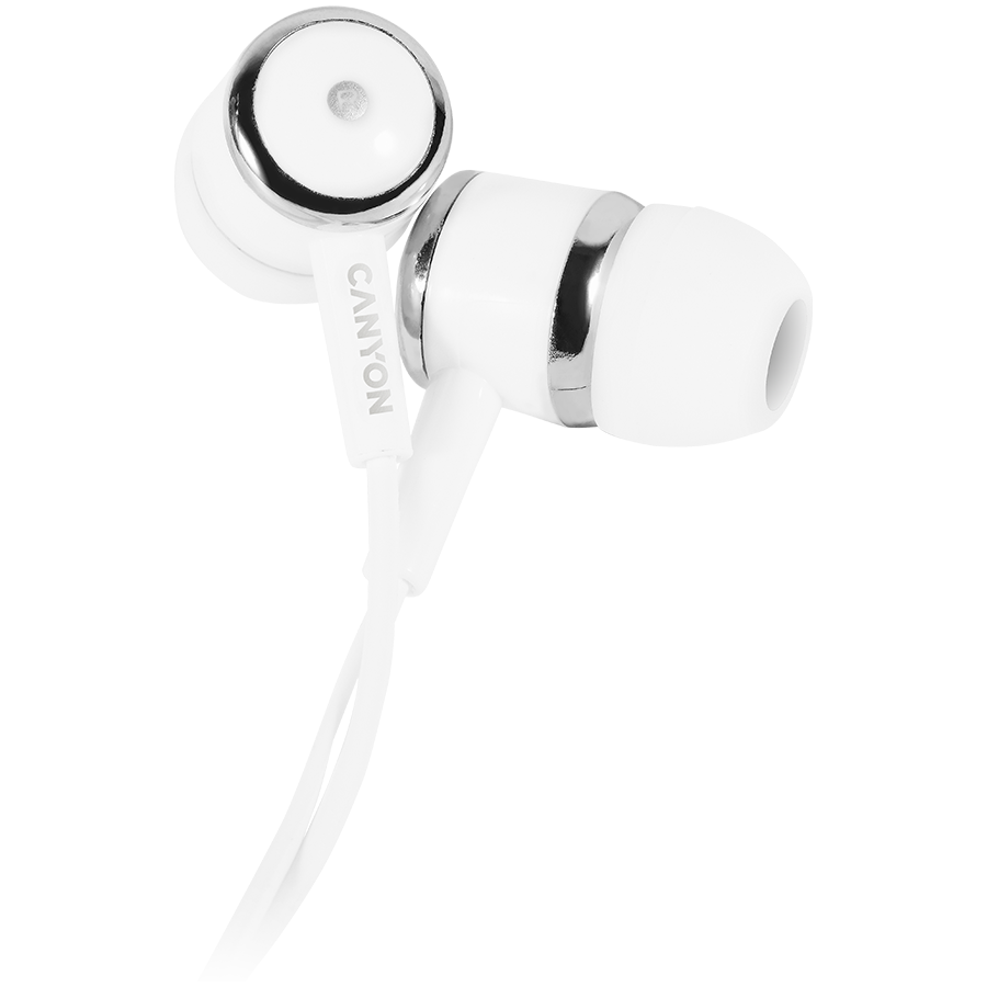 CANYON Stereo earphones with microphone, White CANYON Stereo earphones with microphone, White - Image 1