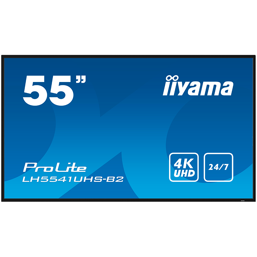 IIYAMA LFD LH5541UHS-B2 55" Professional Digital Signage display with 4K UHD resolution and 24/7 operating time 500 cd/m² 1200:1 8ms landscape, portrait IIYAMA LFD LH5541UHS-B2 55" Professional Digital Signage display with 4K UHD resolution and 24/7 operating time 500 cd/m² 1200:1 8ms landscape, portrait - Image 1