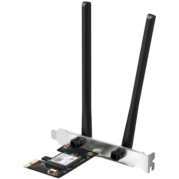 Mercusys MA80XE AX3000 Dual-Band Wi-Fi 6 Bluetooth PCI Express Adapter, 2402 Mbps at 5 GHz + 574 Mbps at 2.4 GHz, 2× High…