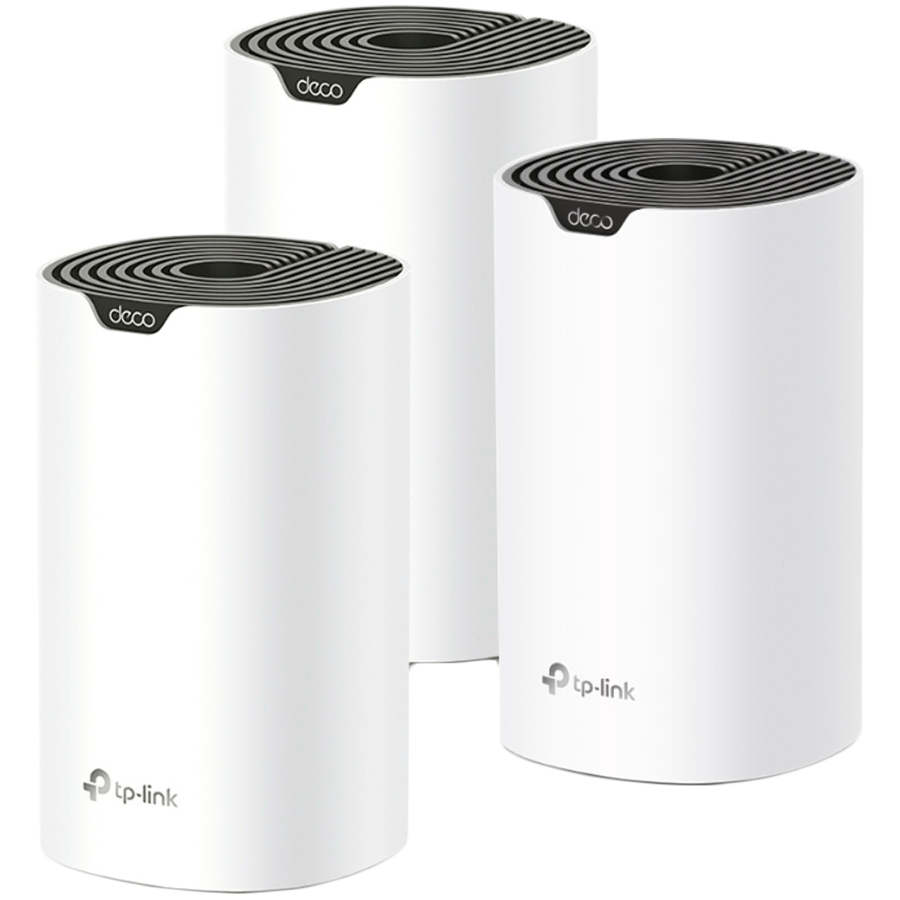 TP-Link Deco S7(3-pack) AC1900 Whole Home Mesh Wi-Fi System, 600 Mbps at 2.4 GHz +1300 Mbps at 5 GHz, 3× Internal Ant., 3× Gigabit Ports (WAN/LAN auto-sensing),Deco App,Router/AP Mode, IPv6,Parental Controls,QoS, 3x3 MU-MIMO,Beamforming,100+devices TP-Link Deco S7(3-pack) AC1900 Whole Home Mesh Wi-Fi System, 600 Mbps at 2.4 GHz +1300 Mbps at 5 GHz, 3× Internal Ant., 3× Gigabit Ports (WAN/LAN auto-sensing),Deco App,Router/AP Mode, IPv6,Parental Controls,QoS, 3x3 MU-MIMO,Beamforming,100+devices - Image 1