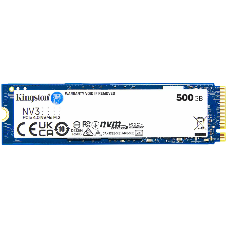 Kingston 500GB NV3 SSD M.2 2280 PCIe 4.0 NVMe, Read: 5,000/ Write: 3,000MB/s Kingston 500GB NV3 SSD M.2 2280 PCIe 4.0 NVMe, Read: 5,000/ Write: 3,000MB/s - Image 1