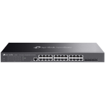 TP-Link SG3428 Omada 24-Port Gigabit L2+ Managed Switch with 4 SFP Slots, 24× Gigabit RJ45 ports and 4× Gigabit SFP slots, Omada APP, Static Routing, VLAN, ACL, QoS, IGMP Snooping, OAM, DDM, ERPS, Fanless, 1U, Zero-TouchProvisioning, ERPS