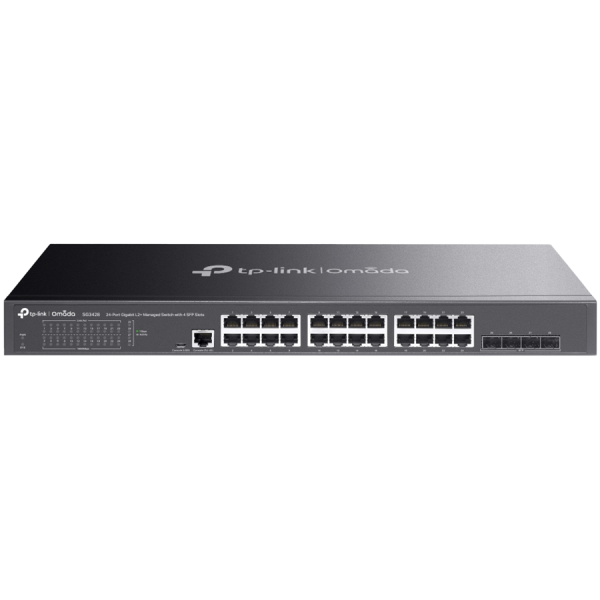 TP-Link SG3428 Omada 24-Port Gigabit L2+ Managed Switch with 4 SFP Slots, 24× Gigabit RJ45 ports and 4× Gigabit SFP slots…