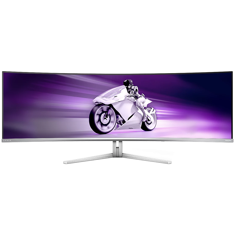 Philips Monitor Evnia 49M2C8900L/00 49" QD-OLED, 32:9, 5120x1440 (Dual QHD), 144hz 0.03ms, 250 cd/m² (typical), 1,500,000:1, 2x HDMI 2.1, DisplayPort 1.4, USB-C (90W), 4x USB 3.2, Speakers (2x 7.5W tweeters, 2x 7.5W woofers), White Design, Adaptive Philips Monitor Evnia 49M2C8900L/00 49" QD-OLED, 32:9, 5120x1440 (Dual QHD), 144hz 0.03ms, 250 cd/m² (typical), 1,500,000:1, 2x HDMI 2.1, DisplayPort 1.4, USB-C (90W), 4x USB 3.2, Speakers (2x 7.5W tweeters, 2x 7.5W woofers), White Design, Adaptive - Image 1