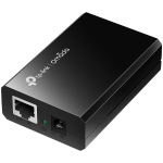 TP-Link POE150S Omada PoE Injector, 2× 10/100/1000Mbps RJ45 Port, IEEE 802.3af compliant, 1× 48VDC Power Input Port, Data and power carried over the same cable up to 100 meters, plastic case, Auto-determine the necessary power requirements