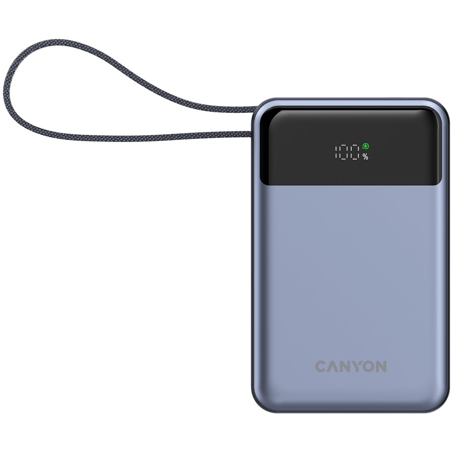 CANYON power bank OnPower 600 built-in cable 20000 mAh PD65W Dark Grey CANYON power bank OnPower 600 built-in cable 20000 mAh PD65W Dark Grey - Image 1