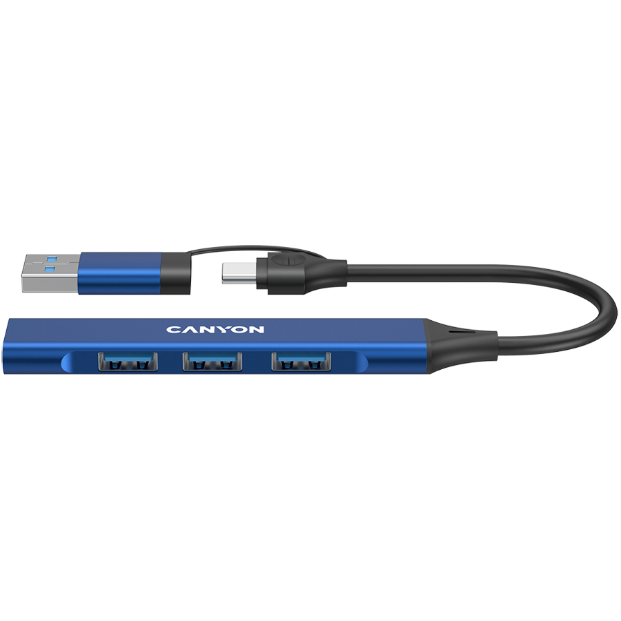 CANYON hub DS-02 4in1 USB-A/C Blue CANYON hub DS-02 4in1 USB-A/C Blue - Image 1
