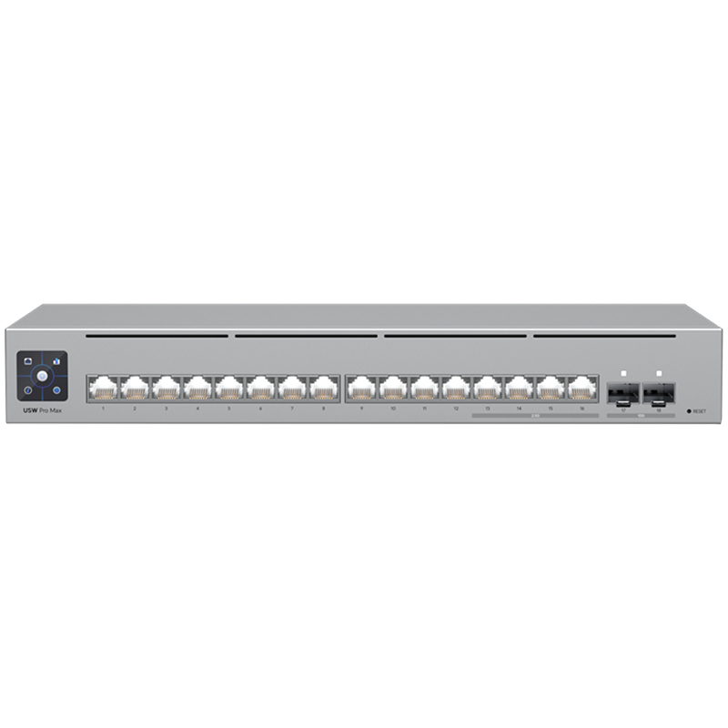 Ubiquiti 16-port, Layer 3 Etherlighting switch 2.5 GbE and versatile mounting options, 4x 2.5 GbE RJ45 ports, 12x GbE RJ45 ports, 2x 10G SFP+ ports Ubiquiti 16-port, Layer 3 Etherlighting switch 2.5 GbE and versatile mounting options, 4x 2.5 GbE RJ45 ports, 12x GbE RJ45 ports, 2x 10G SFP+ ports - Image 1