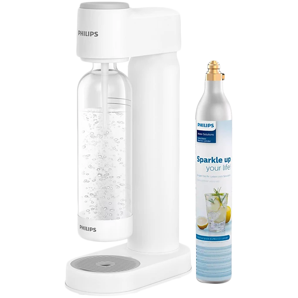 Aparat za soda vodu, bijeli, PHILIPS ADD4901WH/10 PHILIPS GoZero sparkling water maker ADD4901WH/10, manual (no power), 1 L bottle, white - Image 1