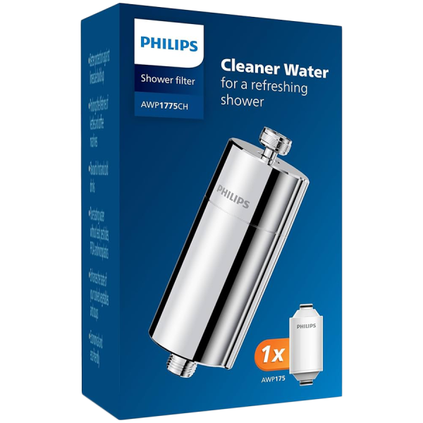 PHILIPS inline shower filter AWP1775CH/10, KDF, 8 L/min, chrome
