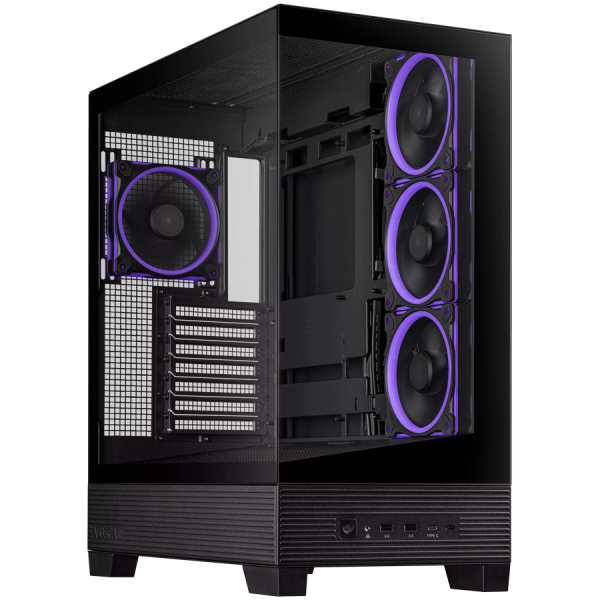 ASUS A31 PLUS Tempered Glass ATX case Black, support for hidden-connector motherboards, 360mm radiators and 380mm graphics…