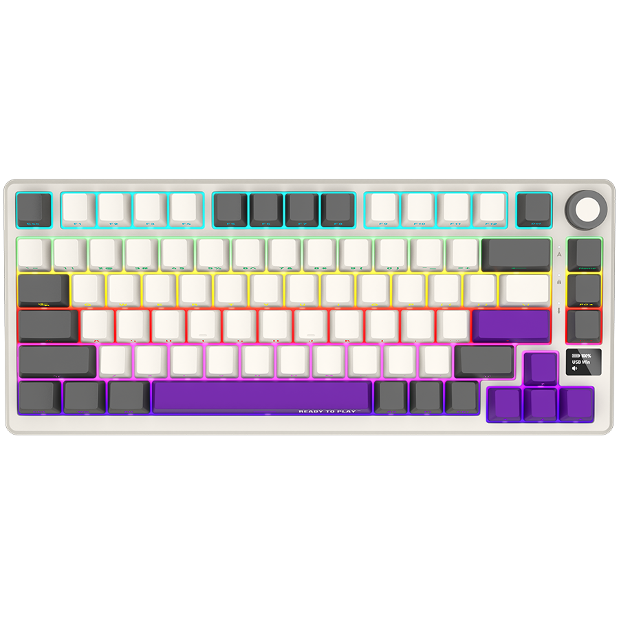 LORGAR KBP7075W, Wireless 75% Mechanical Gaming Keyboard Pro, Beige, CZ/SK layout LORGAR KBP7075W, Wireless 75% Mechanical Gaming Keyboard Pro, Beige, CZ/SK layout - Image 1