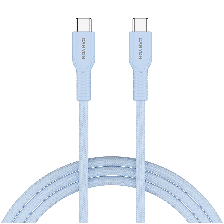 CANYON cable OnWire 60CL C-C 60W COLOR Braided 1m Light Blue CANYON cable OnWire 60CL C-C 60W COLOR Braided 1m Light Blue - Image 1