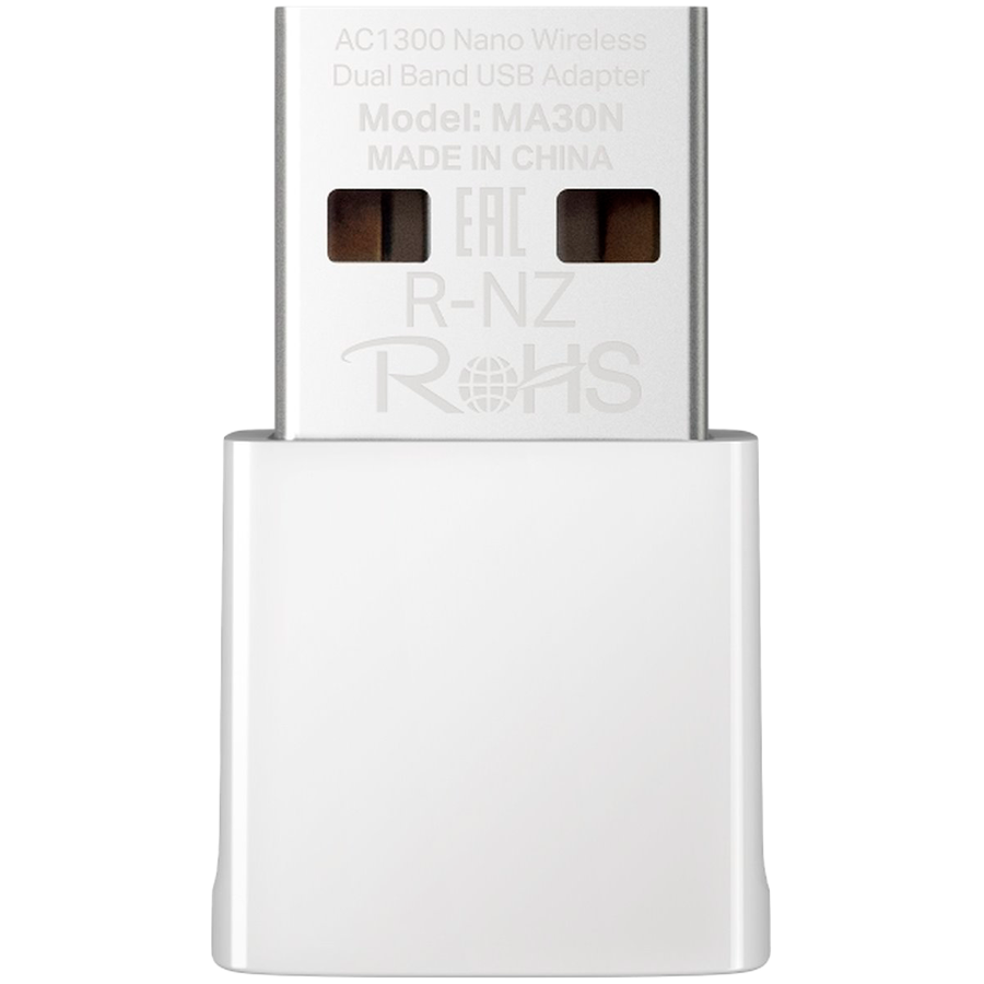 Mercusys MA30N AC1300 Nano Wireless Dual Band USB Adapter, 400 Mbps at 2.4 GHz + 867 Mbps at 5 GHz, Internal Antennas, USB 2.0, Nano Size, MU-MIMO, WPA3 Mercusys MA30N AC1300 Nano Wireless Dual Band USB Adapter, 400 Mbps at 2.4 GHz + 867 Mbps at 5 GHz, Internal Antennas, USB 2.0, Nano Size, MU-MIMO, WPA3 - Image 1