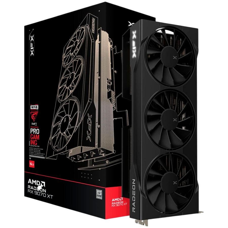 XFX Swift AMD Radeon RX 9070XT Triple Fan 16GB GDDR6 256-bit HDMI 3x DP, SI ONLY XFX Swift AMD Radeon RX 9070XT Triple Fan 16GB GDDR6 256-bit HDMI 3x DP, SI ONLY - Image 1