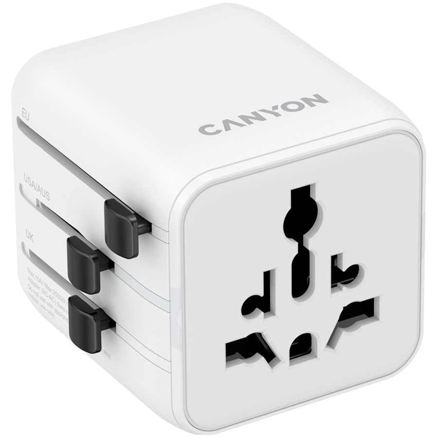 CANYON Travel Adapter OnTour One EU/UK/US/AUS White CANYON Travel Adapter OnTour One EU/UK/US/AUS White - Image 1