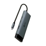 TP-Link UH7020C USB Type-C 7-Port Hub, 1 x USB-C Connector,1 x HDMI 4K 60Hz Port,1 x USB-C PD 100W Port,1 x SD + 1 × microSD(TF) 200MB/s Port,2 x USB-A 3.0 Ports,1 x USB-C 3.0 Port, Plug and Play, Self-storage for Connector, Fast Heat Dissipation