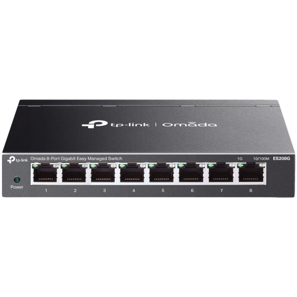 TP-Link ES208G Omada 8-Port Gigabit Easy Managed Switch, 8 x Gigabit RJ45 Ports, Desktop Steel Case and Fanless, Omada App…