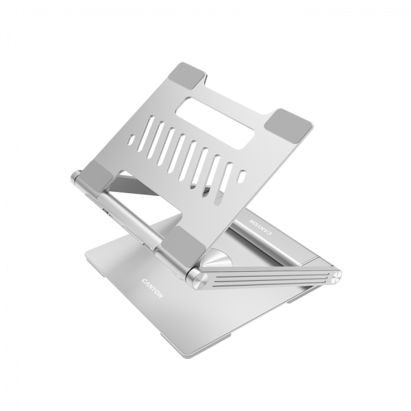Canyon Laptop stands with hub, TYPE C F to HDMI2.0+2USB3.0+USBC3.0+RJ45+PD, TYEP C TO C cable 1m white with Emarker…