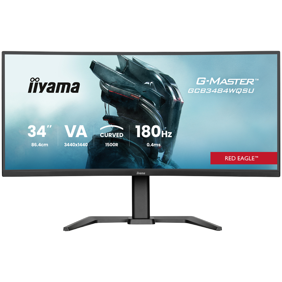 IIYAMA Monitor LED GCB3484WQSU-B1 34" VA 1500R 3440 x 1440 180Hz 21:9 500 cd 4000:1 0.4ms HDMI DP USB HUB Full Ergo IIYAMA Monitor LED GCB3484WQSU-B1 34" VA 1500R 3440 x 1440 180Hz 21:9 500 cd 4000:1 0.4ms HDMI DP USB HUB Full Ergo - Image 1