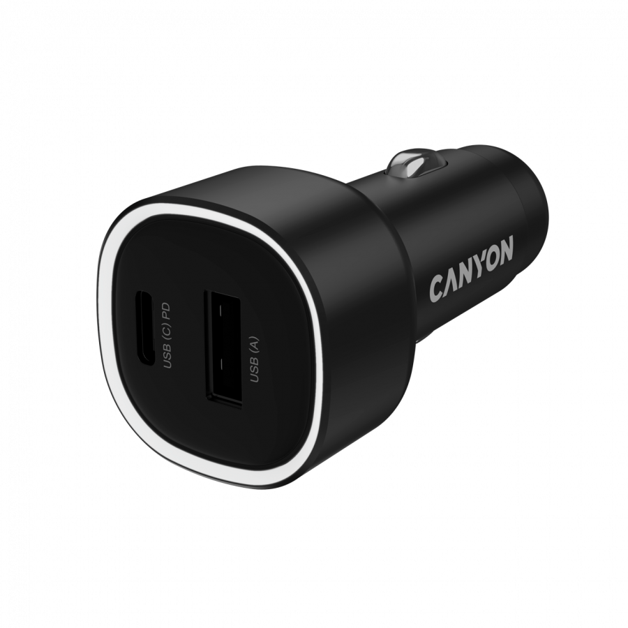 CANYON car charger OnDrive 85 PD 85W USB-A+USB-C Black CANYON car charger OnDrive 85 PD 85W USB-A+USB-C Black - Image 1