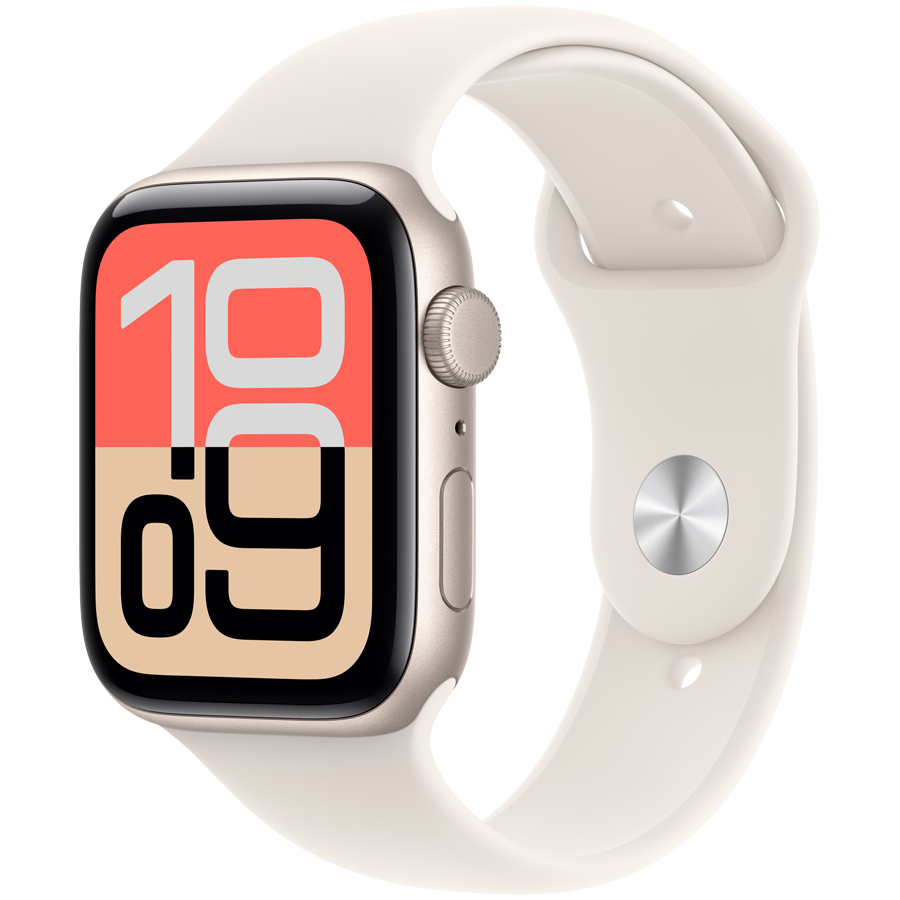 Apple Watch SE 3 GPS 44mm Starlight Aluminium Case with Starlight Sport Band - M/L,Model A3325 Apple Watch SE 3 GPS 44mm Starlight Aluminium Case with Starlight Sport Band - M/L,Model A3325 - Image 1