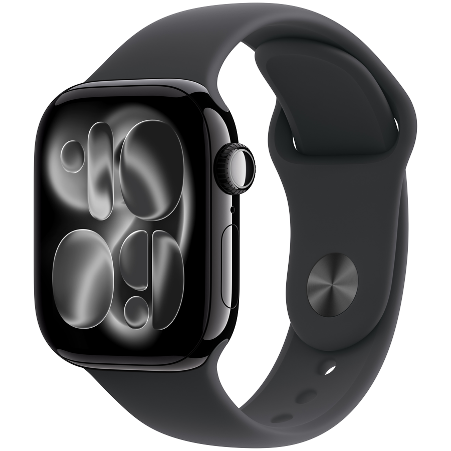 Apple Watch Series 11 GPS 42mm Jet Black Aluminium Case with Black Sport Band - S/M,Model A3331 Apple Watch Series 11 GPS 42mm Jet Black Aluminium Case with Black Sport Band - S/M,Model A3331 - Image 1