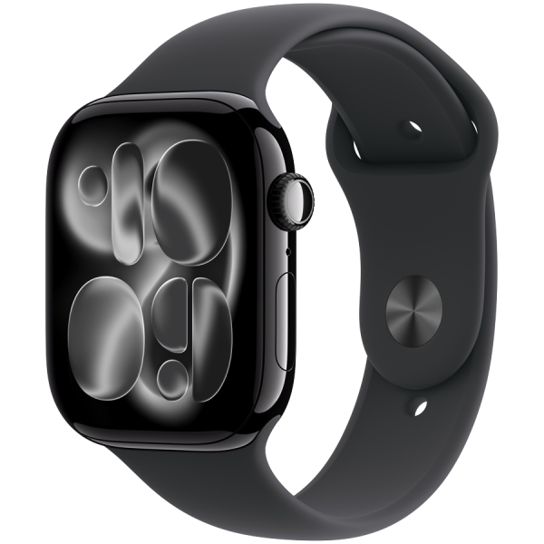 Apple Watch Series 11 GPS 46mm Jet Black Aluminium Case with Black Sport Band - M/L,Model A3333