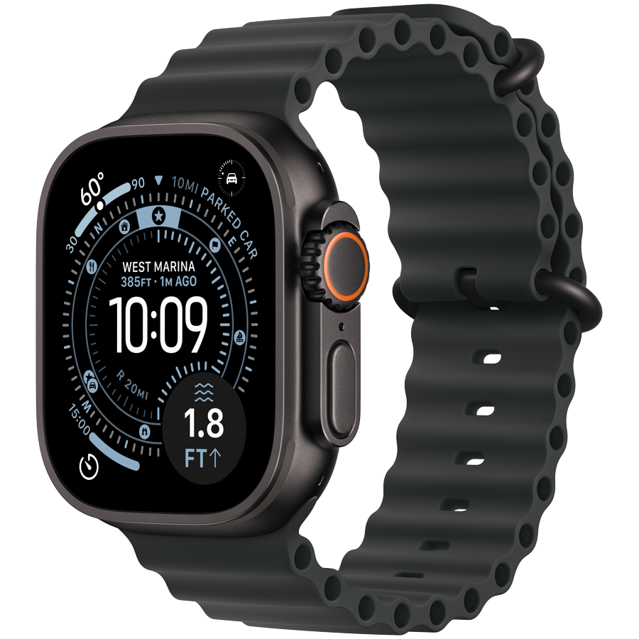Apple Watch Ultra 3 Cellular 49mm Black Titanium Case with Black Ocean Band Apple Watch Ultra 3 Cellular 49mm Black Titanium Case with Black Ocean Band - Image 1